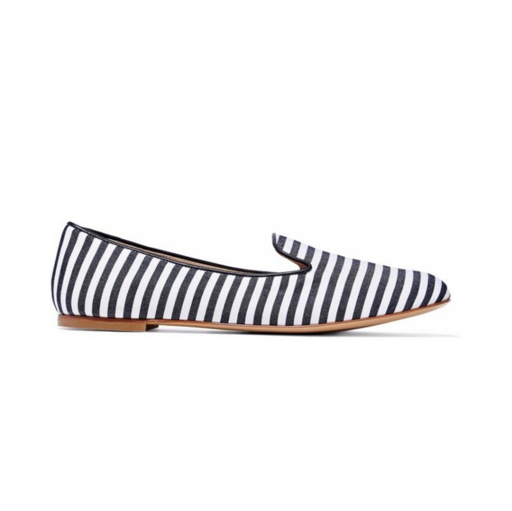 NIB Giuseppe Zanotti Leather-Trimmed Striped Slippers